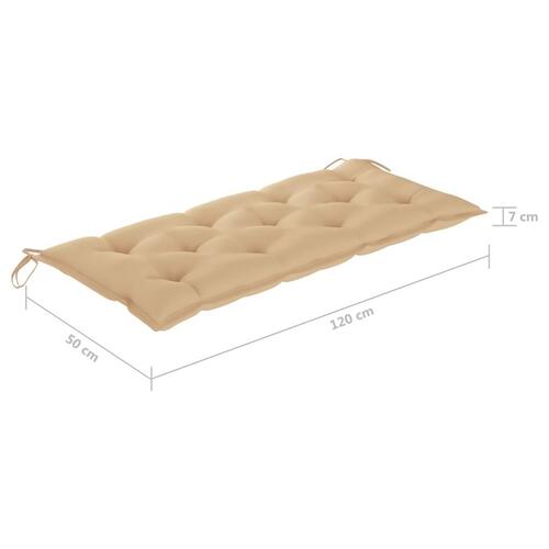 Foldbar havebænk med hynde 118 cm bambus