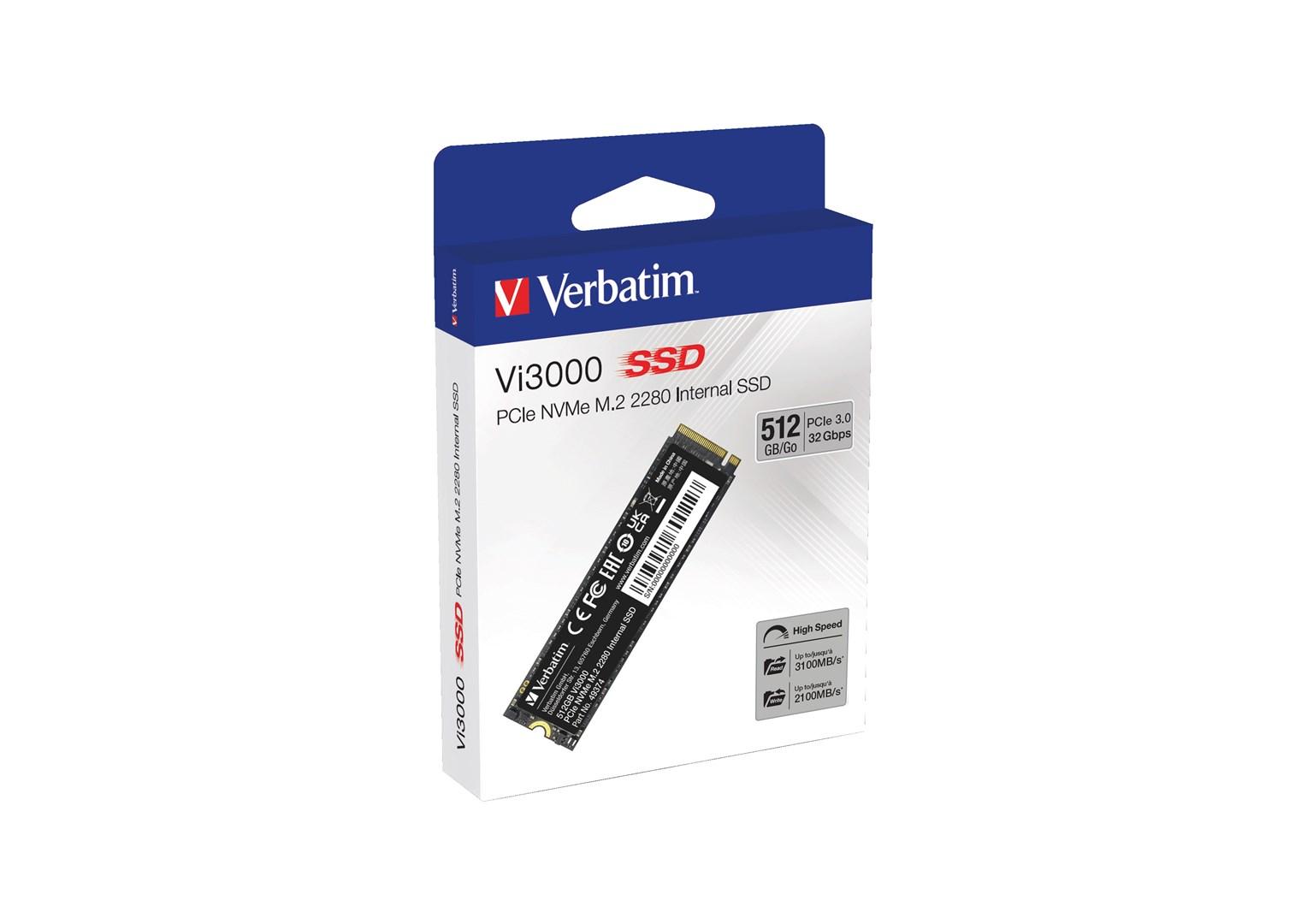 SSD M.2 NVMe Verbatim Vi3000 512 GB PCIe 3.0 billede