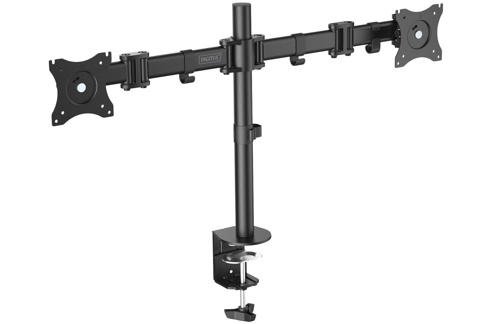 Skærmholder til 2 skærme – DIGITUS DA-90349, bordklemme billede