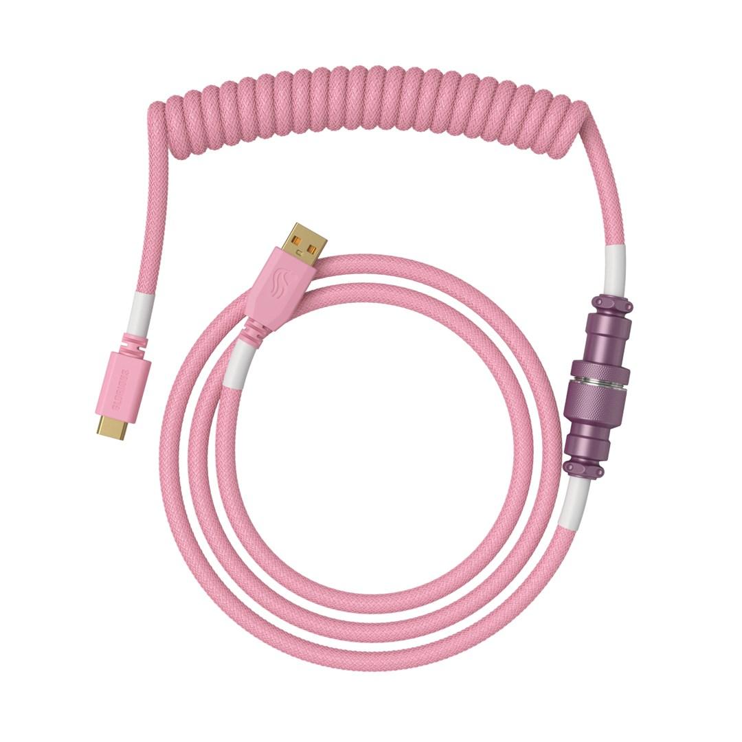 USB-kabel spiralkabel Glorious GMMK – Pixel Pink (USB-A til USB-C) billede