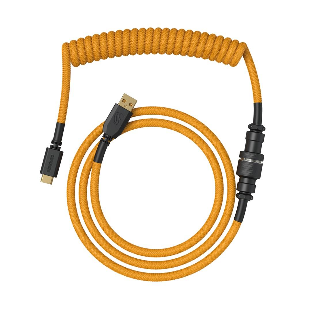 USB kabel spiral – Glorious GMMK Coiled Cable, guldfarvet billede