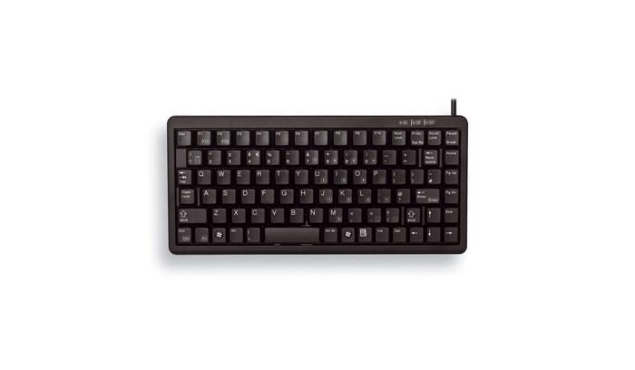 Tastatur Cherry G84-4100 - USB, kablet, mini, QWERTZ (tysk), sort billede