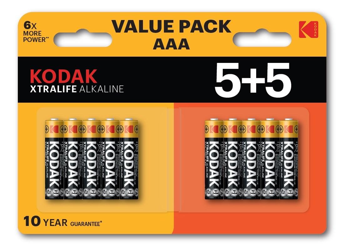 Batterier AAA alkaliske - Kodak XTRALIFE 10 stk. (5+5) billede
