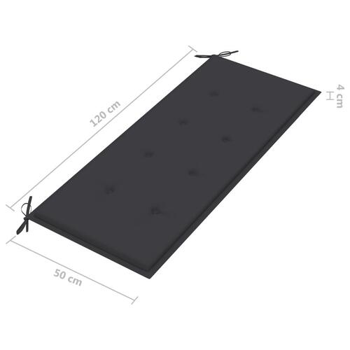 Havebænk med hynde 120 cm bambus