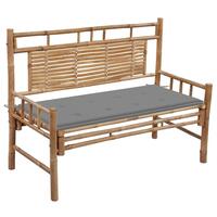 Havebænk med hynde 120 cm bambus