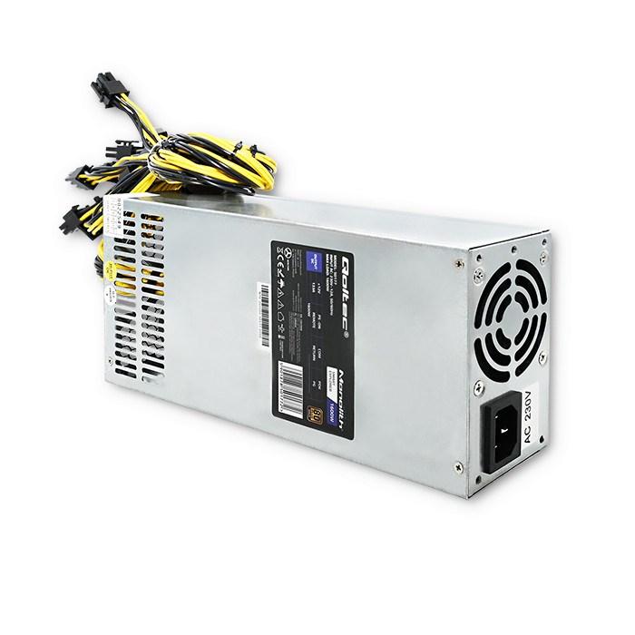 Strømforsyning til PCI‑E Qoltec Smart 1600 W | 80 Plus Gold – til datamining billede
