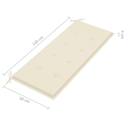 Havebænk med hynde 120 cm bambus