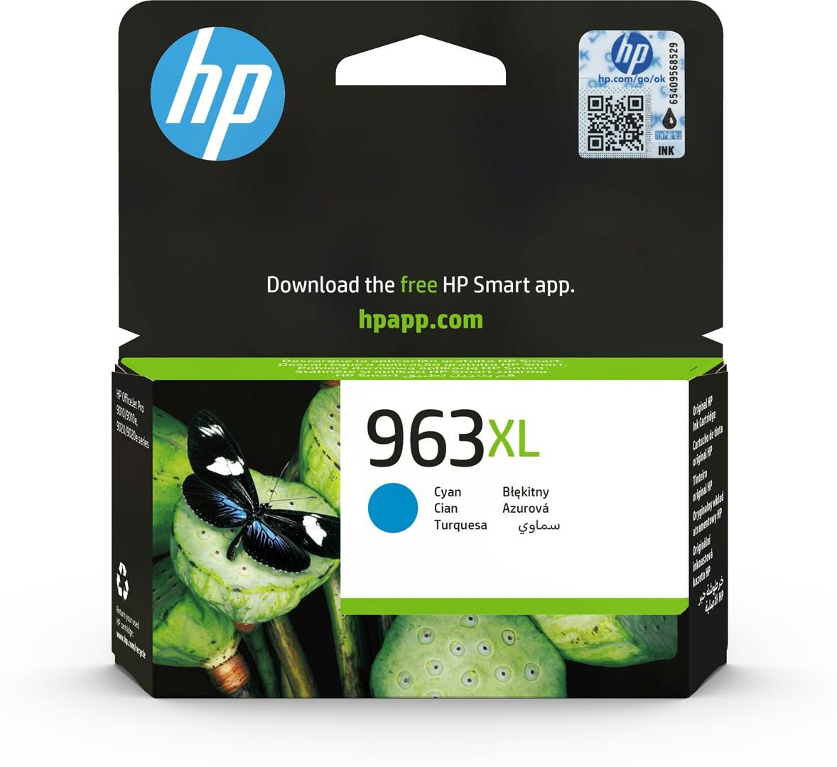 Blækpatron HP 963XL cyan - høj kapacitet, original