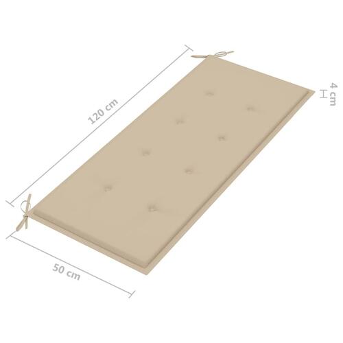 Havebænk med hynde 120 cm bambus