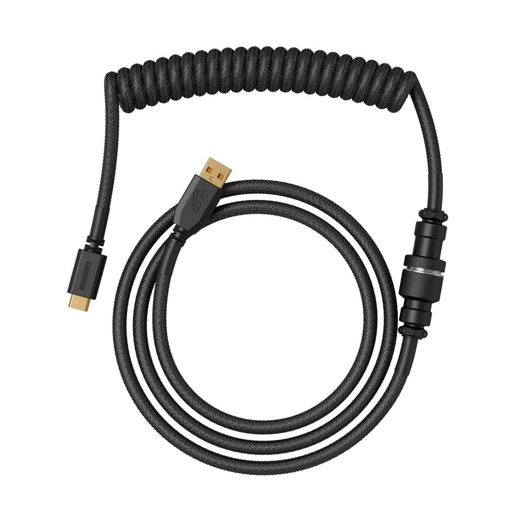 USB-kabel Glorious Gaming GMMK Coiled Cable – Phantom Black billede