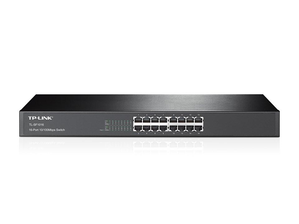 Netværksswitch TP-Link 16-port 10/100 Mbps rackmount billede