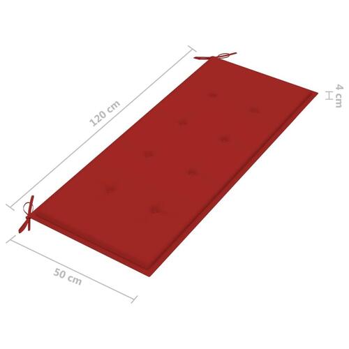 Havebænk med hynde 120 cm bambus