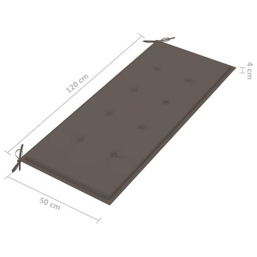 Havebænk med hynde 120 cm bambus