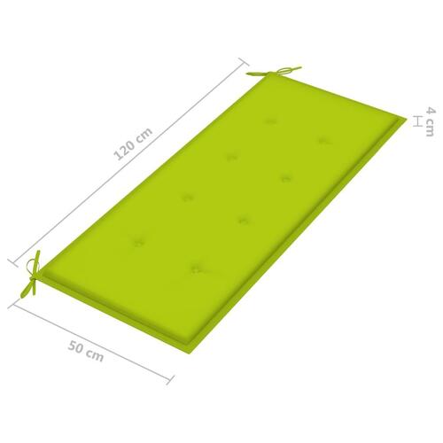 Havebænk med hynde 120 cm bambus