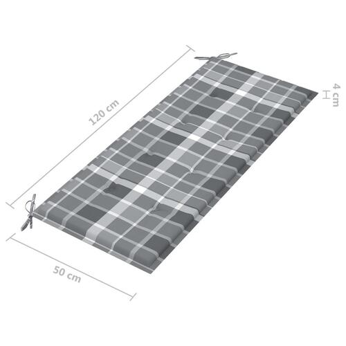 Havebænk med hynde 120 cm bambus