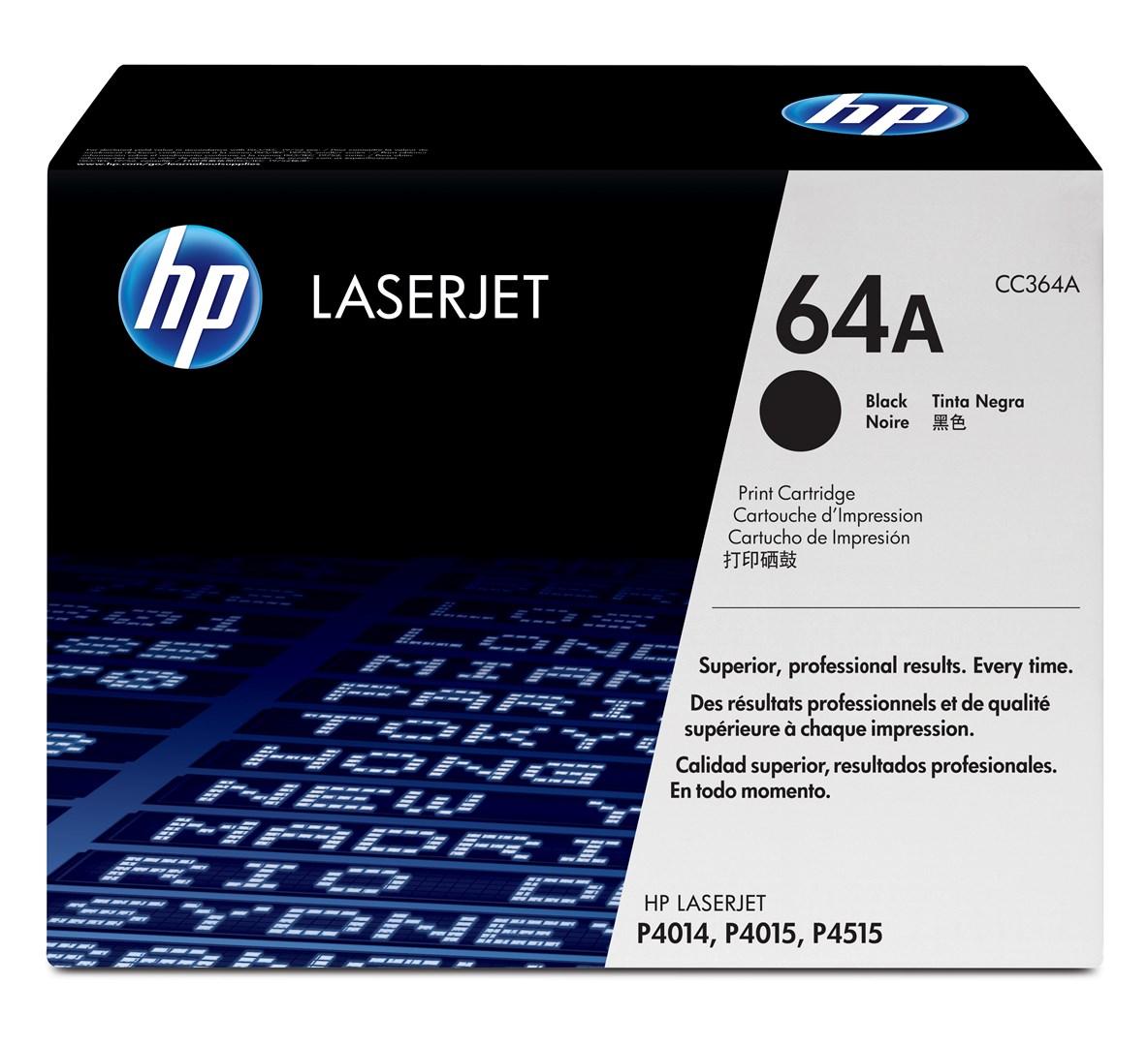 HP 64A sort original LaserJet-toner CC364A til HP LaserJet P4014, P4015 og P4515