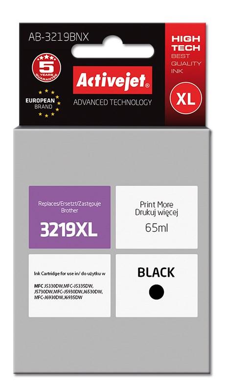 Blækpatron til Brother LC3219BK XL - Activejet, sort, 65 ml billede