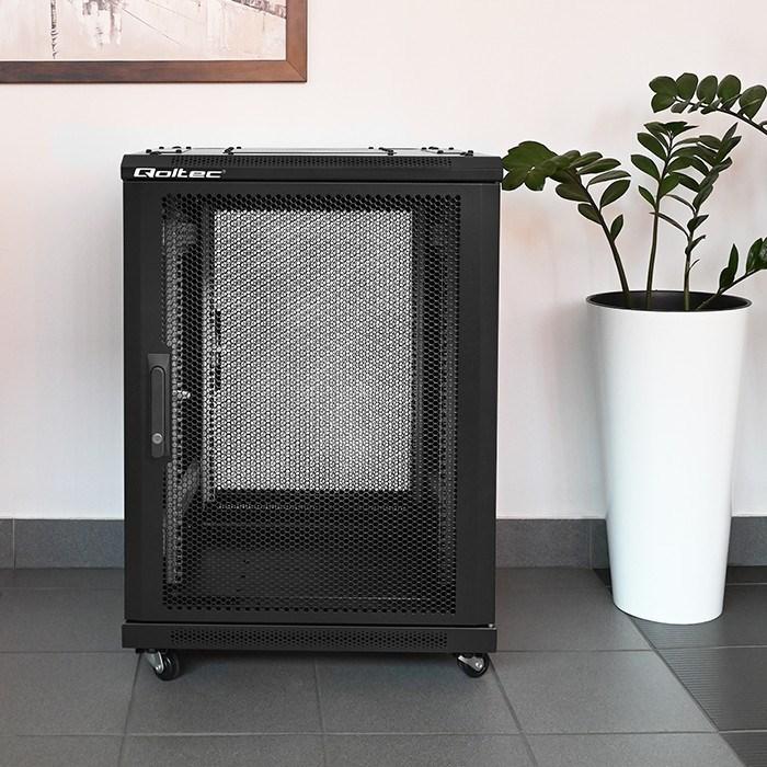 19" rackskab Qoltec 54518 | 15U | 600 × 855 × 600 mm | Perforerede døre billede