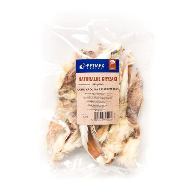 Hundegodbid – PETMEX kaninøre med pels 100 g billede