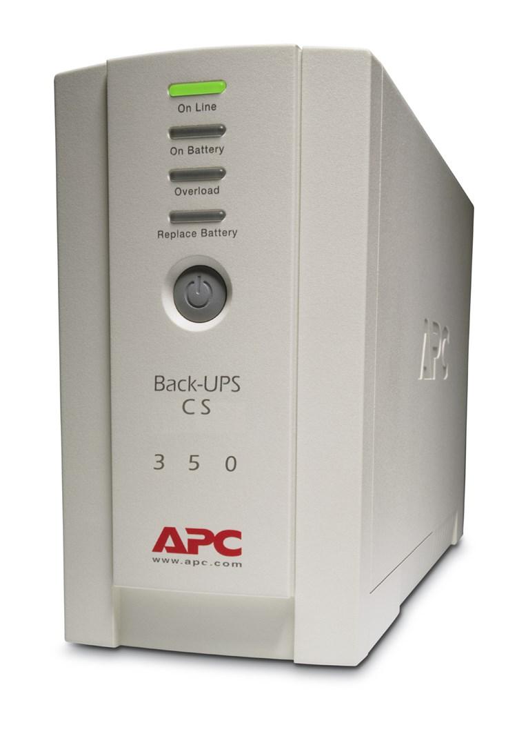UPS nødstrømsforsyning APC Back‑UPS 350VA/210W, tårn, 230 V, 4x IEC C13, udskifteligt batteri