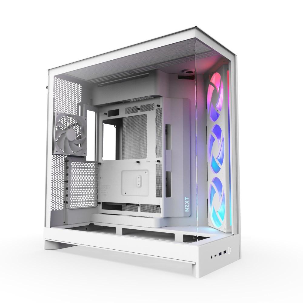 PC kabinet NZXT H9 Flow RGB - hvid Midi Tower
