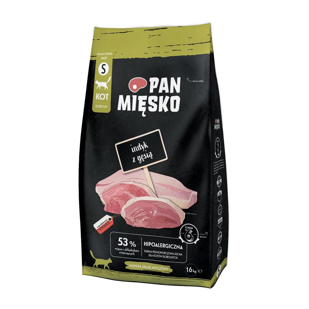 Kattemad tørfoder PAN MIĘSKO kalkun med gås S – 1,6 kg billede