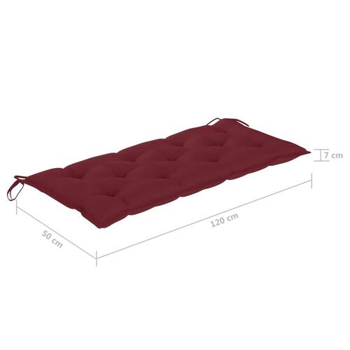 Havebænk med hynde 120 cm bambus