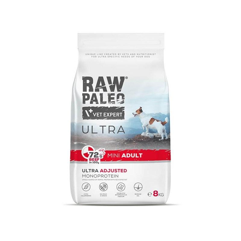 Hundefoder tørfoder – VetExpert Raw Paleo Ultra Mini Adult Beef 8 kg billede