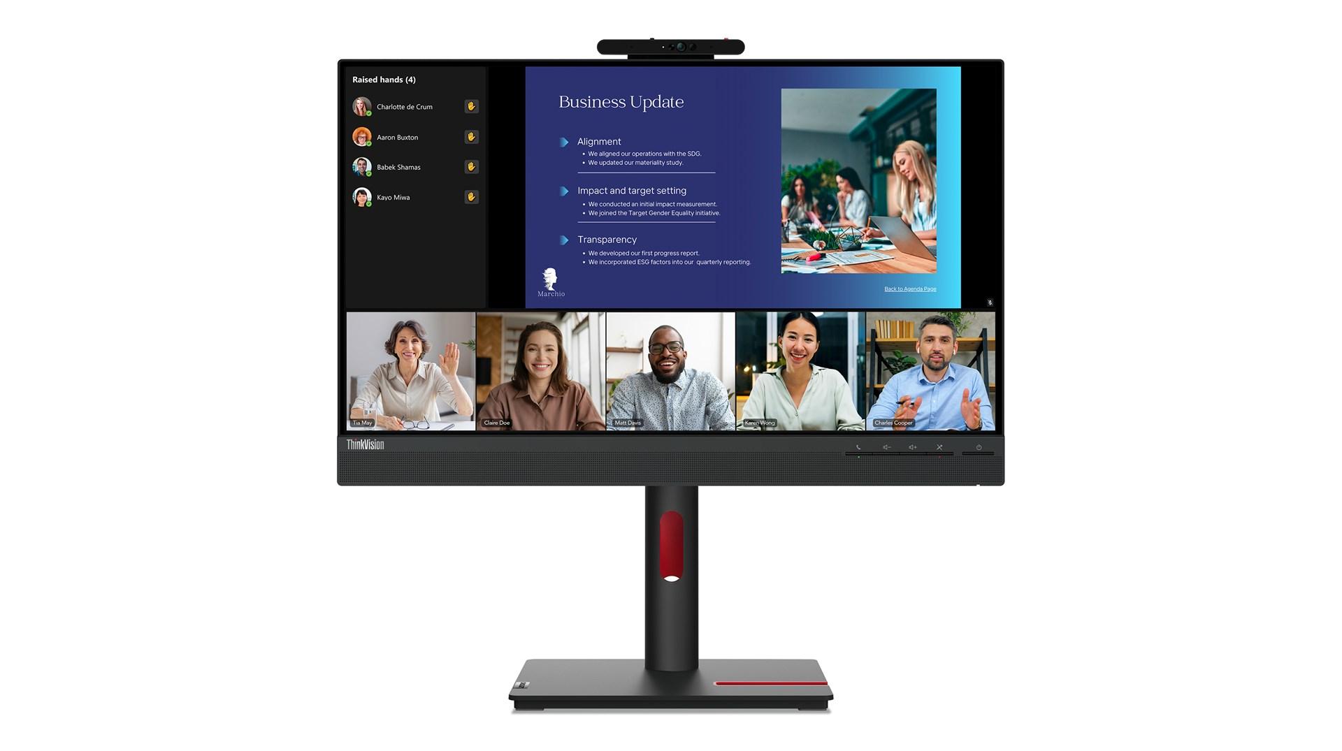 Skærm Lenovo ThinkVision T24v-30 23,8" Full HD - sort