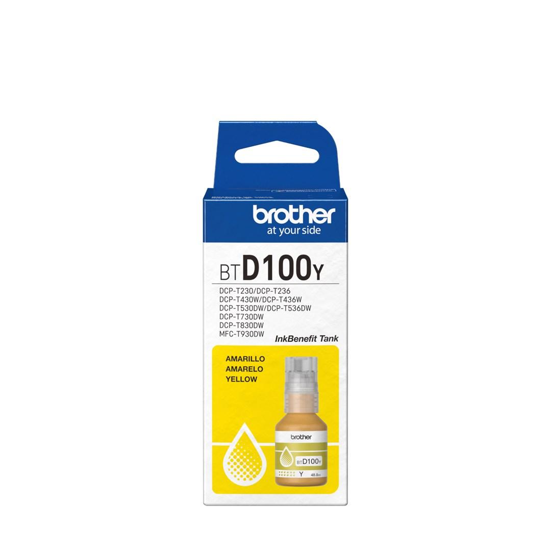 Blækflaske til printer Brother BTD100Y – gul, original 48,8 ml billede