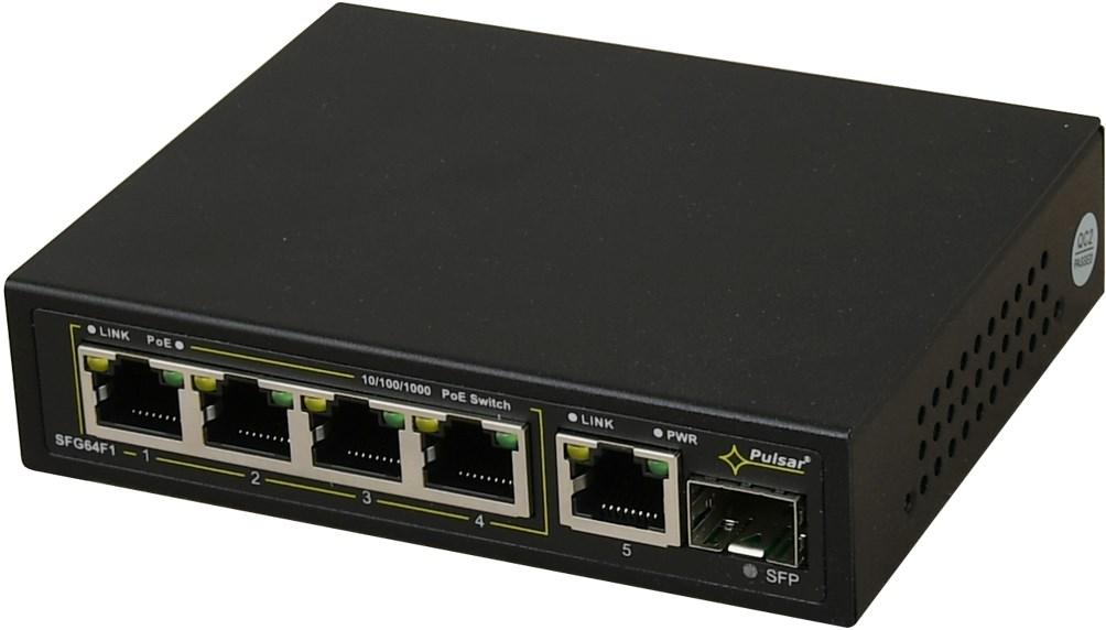 Netværksswitch PULSAR 6‑port SFG64F1 – til op til 4 IP‑kameraer billede