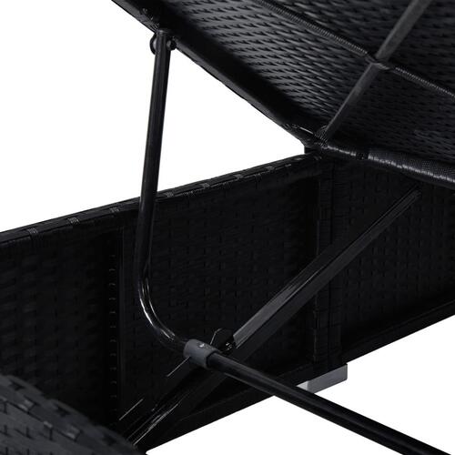 Liggestole 3 dele med tebord polyrattan sort