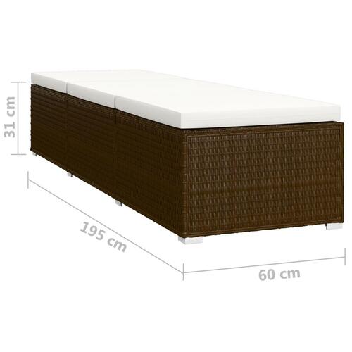 Liggestole 3 dele med tebord polyrattan brun