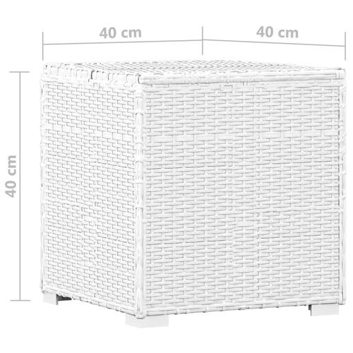 Loungestole med tebord 3 dele polyrattan hvid