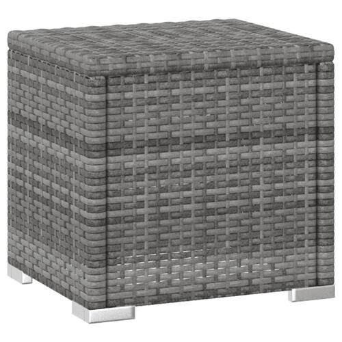 Loungestole med tebord 3 dele polyrattan grå