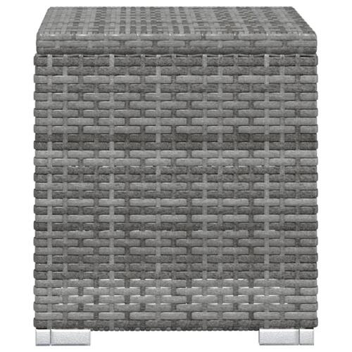 Loungestole med tebord 3 dele polyrattan grå