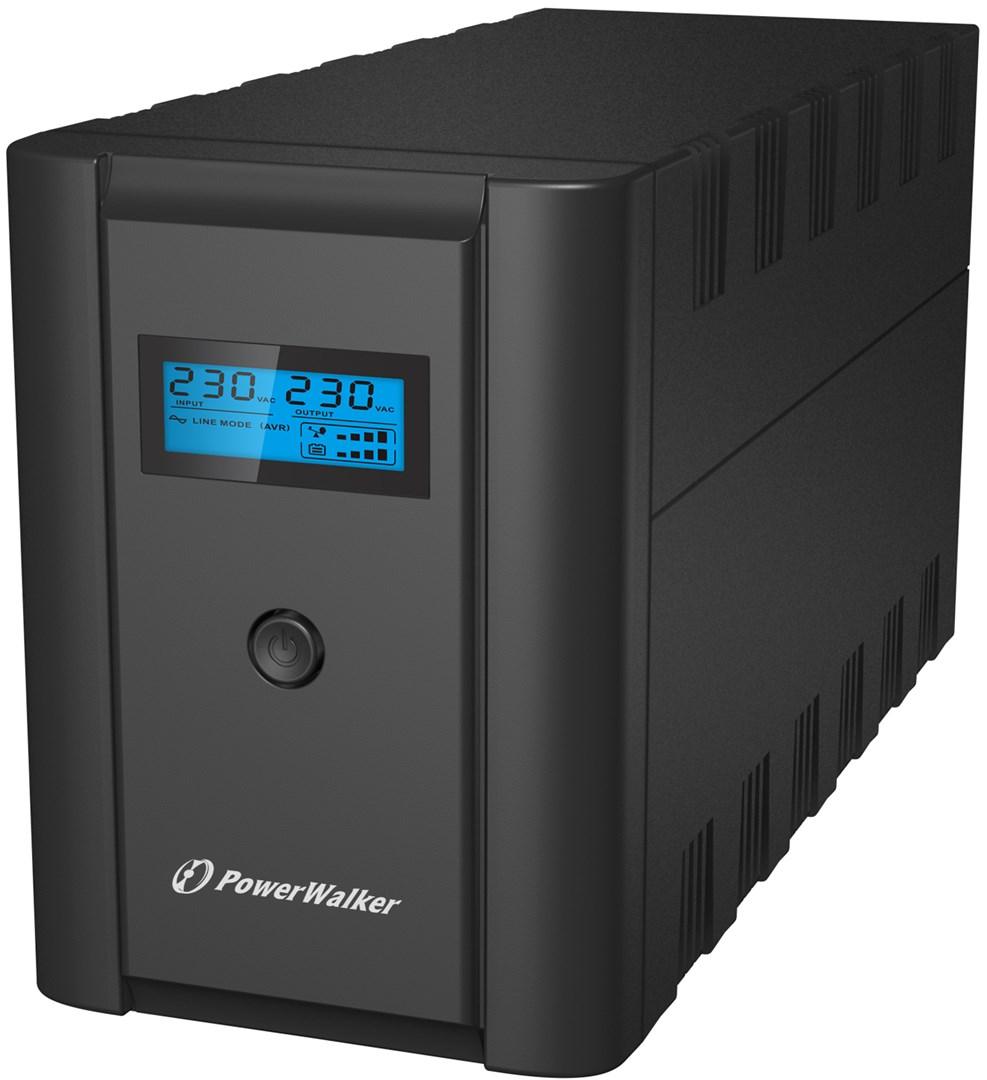 UPS strømforsyning PowerWalker VI 2200 LCD/IEC - Line-Interactive, 2,2 kVA, 1.200 W, 6x IEC billede