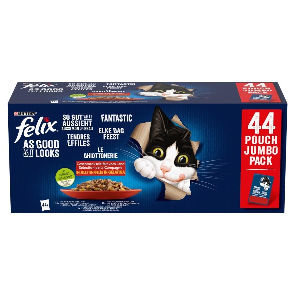 Vådfoder til kat – Purina Felix Fantastic Mix i gelé, 44 x 85 g billede