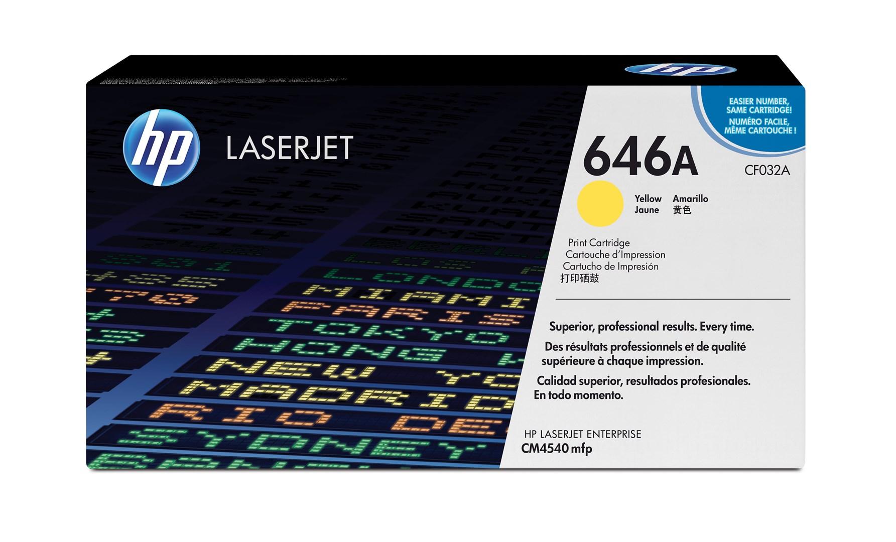 Toner til laserprinter HP 646A gul - original billede