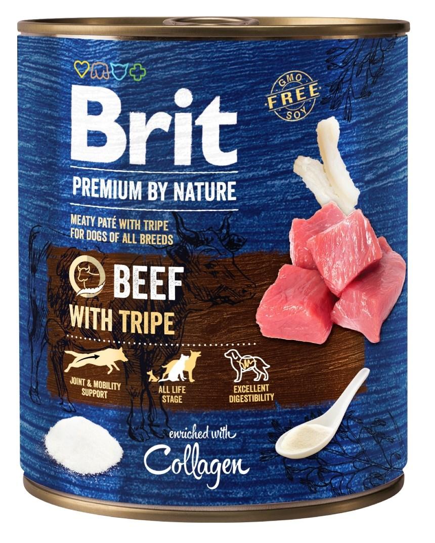Hundefoder vådfoder Brit Premium by Nature oksekød med kallun 800 g billede