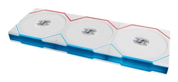 Kabinetsblæsere LIAN LI UNI FAN TL Wireless, ARGB, PWM, 3-pack – Reverse Blade, 120 mm, hvid billede