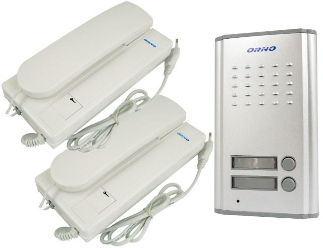 Dørtelefon sæt ORNO - 2 indendørs enheder og udendørs panel billede