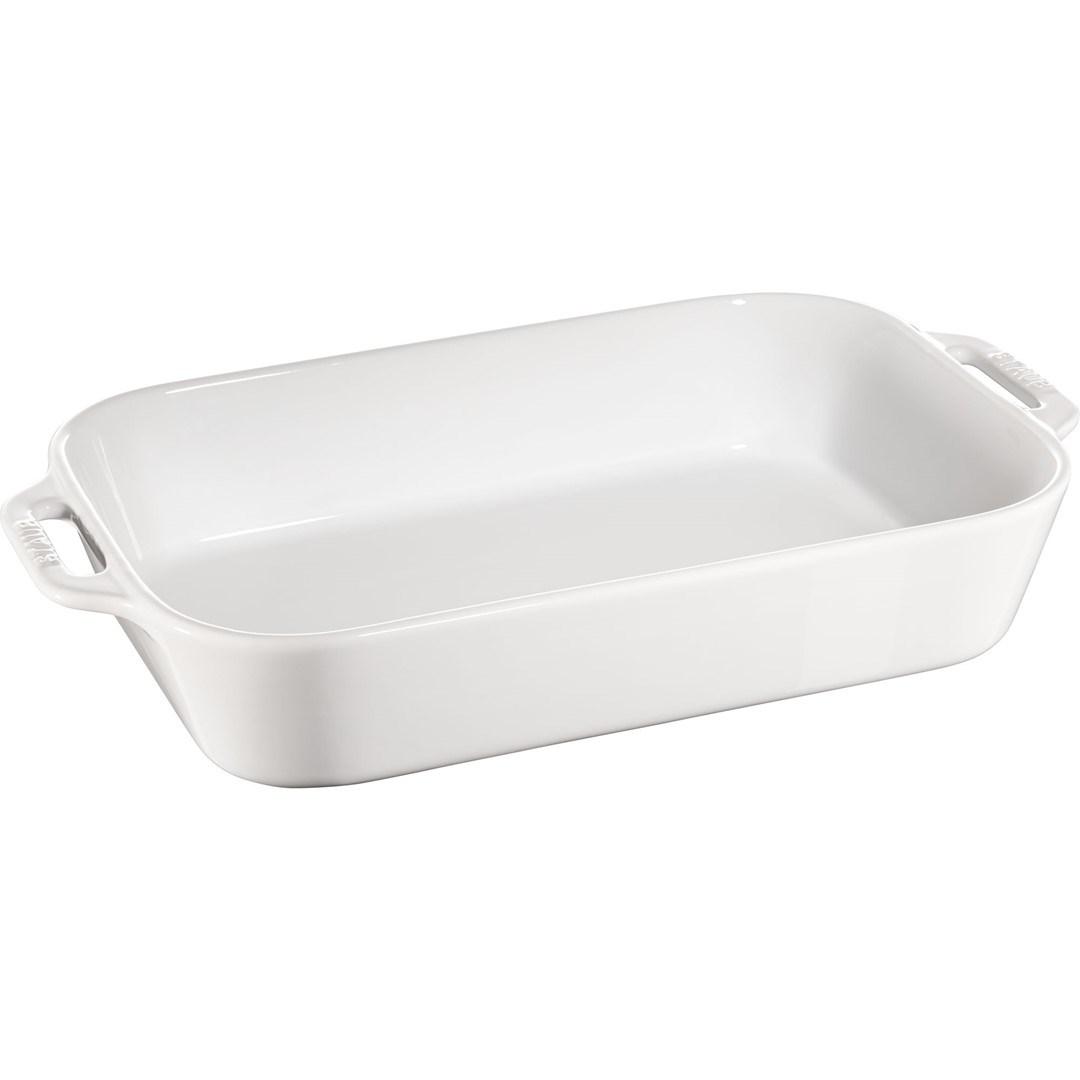 Fad i keramik rektangulært - STAUB, 4,5 l, hvid billede