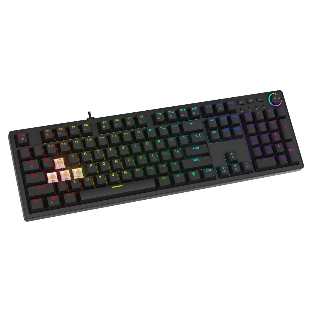 Gaming tastatur Savio STYX Outemu Blue - hot‑swap, RGB billede