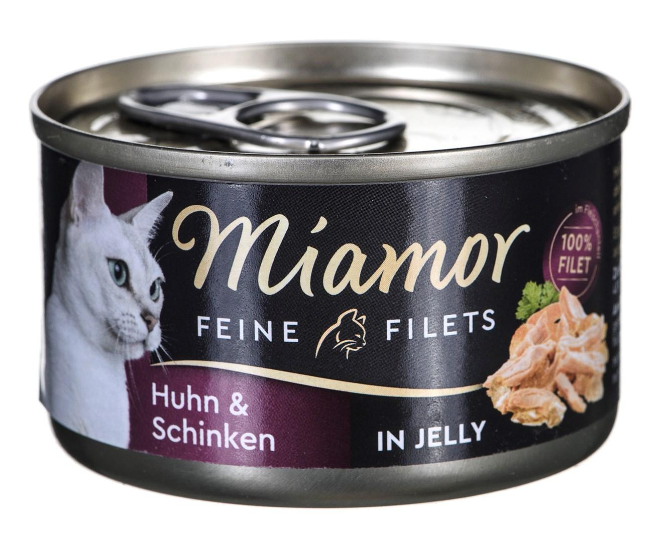 Kattetun vådfoder Miamor Feine Filets – Kylling med skinke og ris, 100 g billede