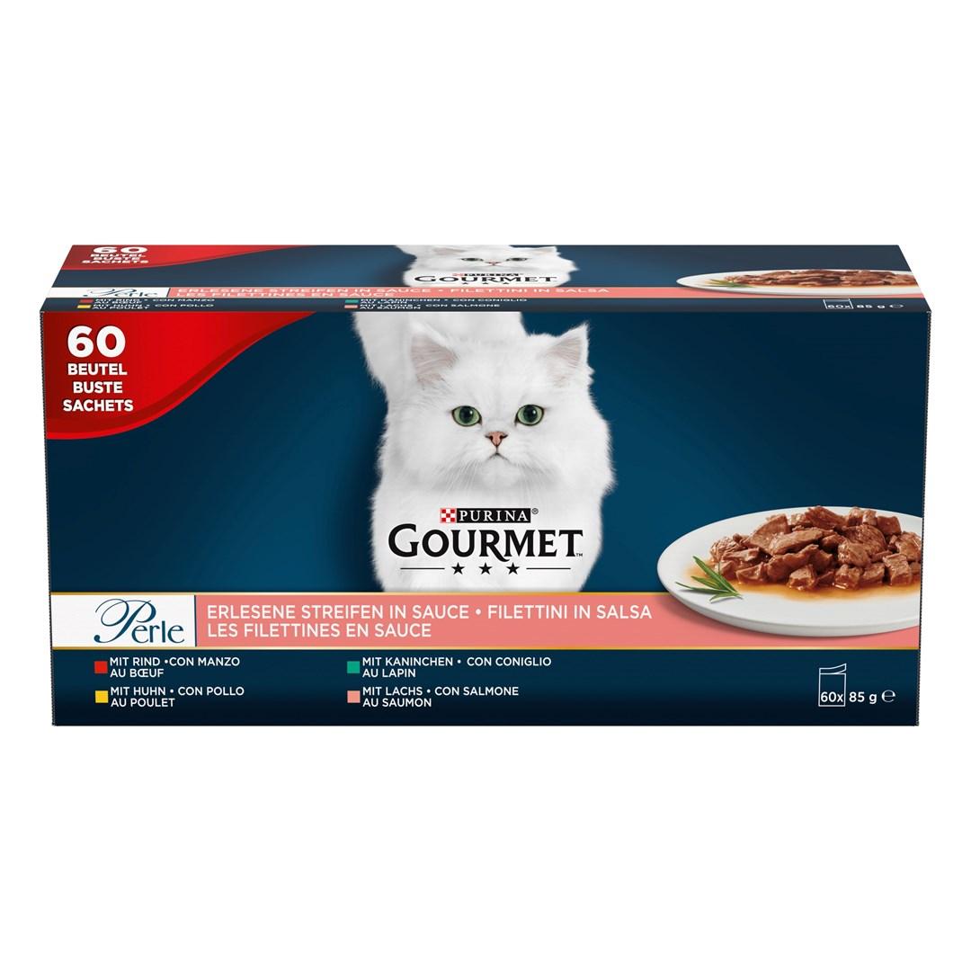 Kattemad vådfoder Purina Gourmet Perle Mix – 60 x 85 g