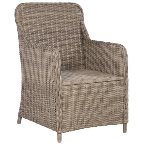 Udendørs spisebordssæt 9 dele polyrattan brun