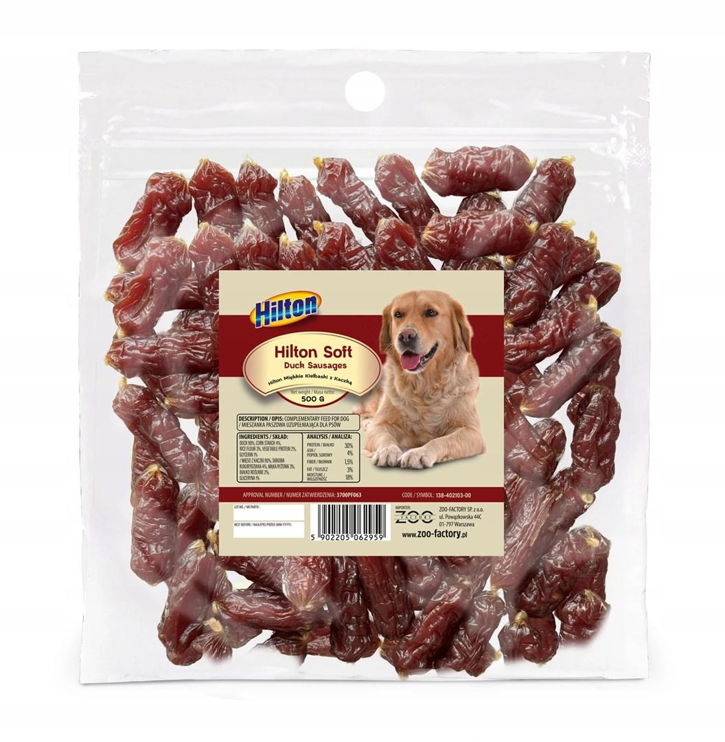 Hundegodbidder – Hilton Soft andepølser 500 g billede