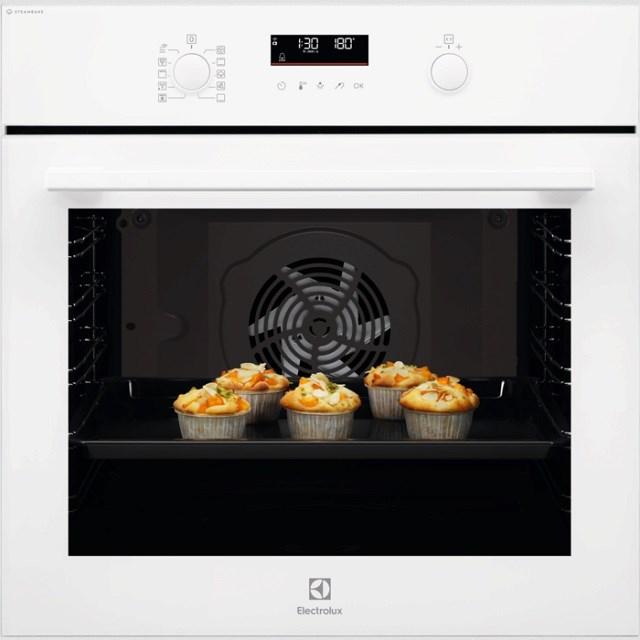 Indbygningsovn Electrolux SteamBake 600, hvid - katalytisk rengøring, 72 l billede