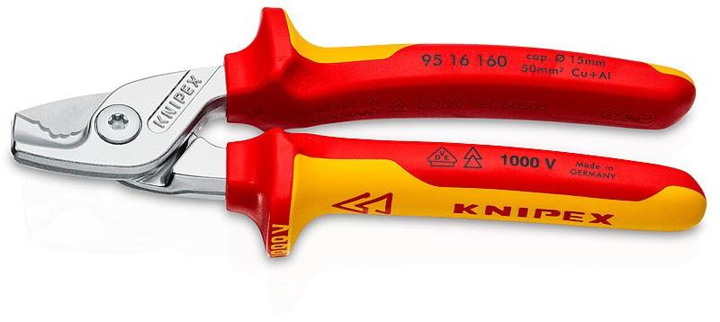 Kabelsaks - KNIPEX 95 16 160, rød/gul, rustfrit stål